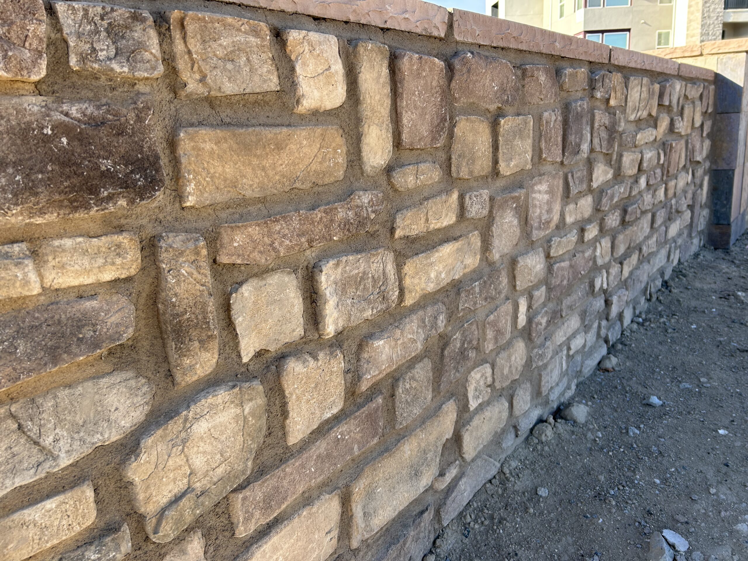 stone retaining wall install
