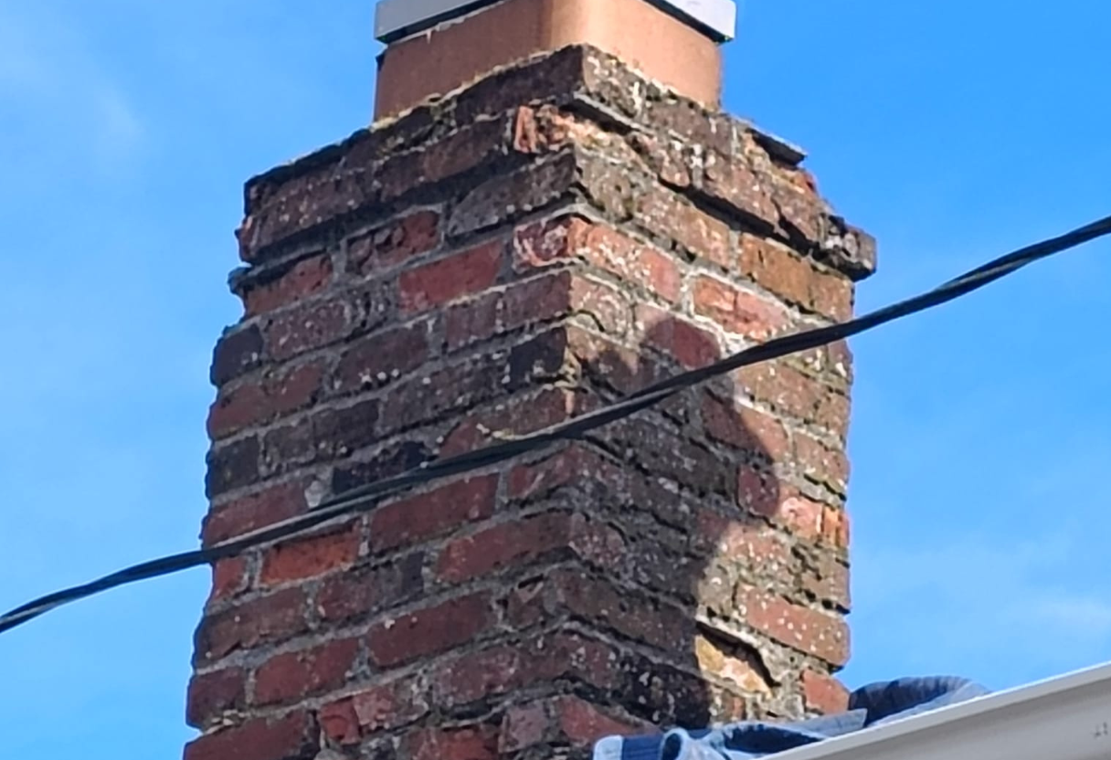 red brick chimney before
